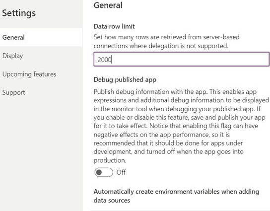 Adjust Row Data Limit